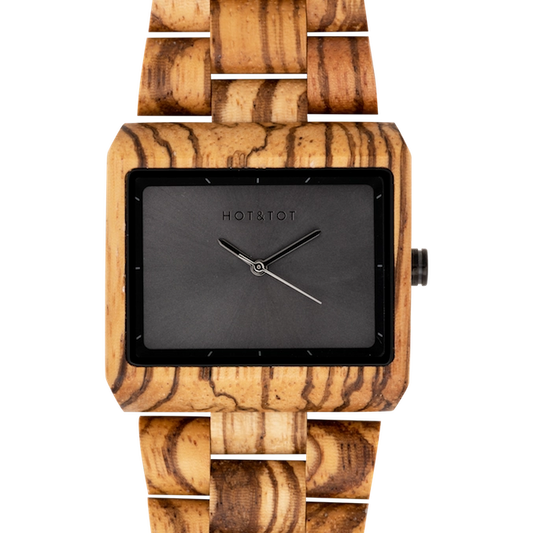 Dusk Armbanduhr | Holzuhr für Herren | Square | Nachhaltig | Schwarz