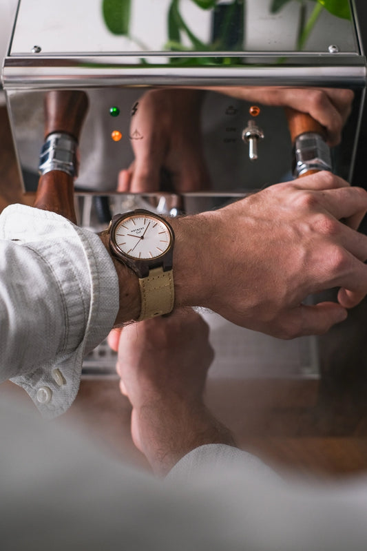 THE ROAST | Unisex Armbanduhr Hergestellt aus Kaffeebohnen! | 40 mm | Roségold