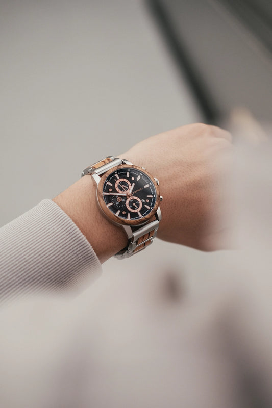 EMPEROR | Holzuhr für Herren | Chronographen | Roségold Armbanduhr