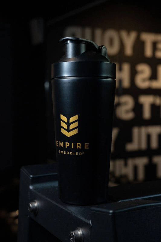 Eiweiß-Shaker / Blender Bottle – Schwarz | 900 ml | Edelstahl-Mixerball