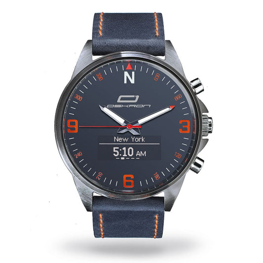 OSKRON Classic mit Lederarmband | Smarte Schmuckuhr