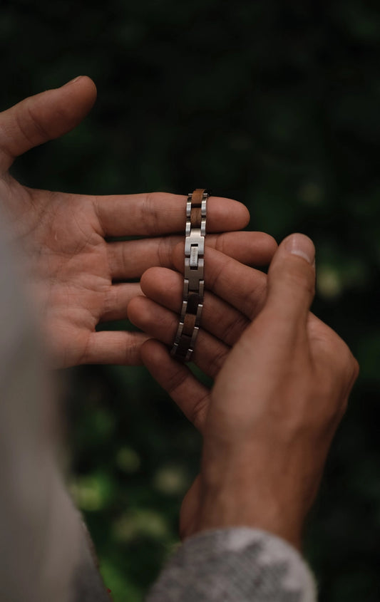 BOA Armband | Herrenarmband | Zebraholz | Silber | Nachhaltig