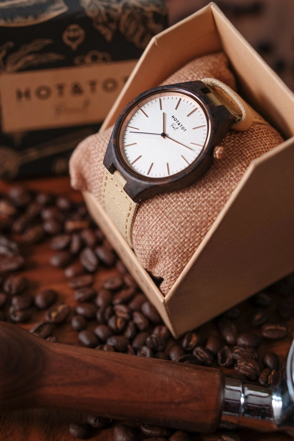 THE ROAST | Unisex Armbanduhr Hergestellt aus Kaffeebohnen! | 40 mm | Roségold