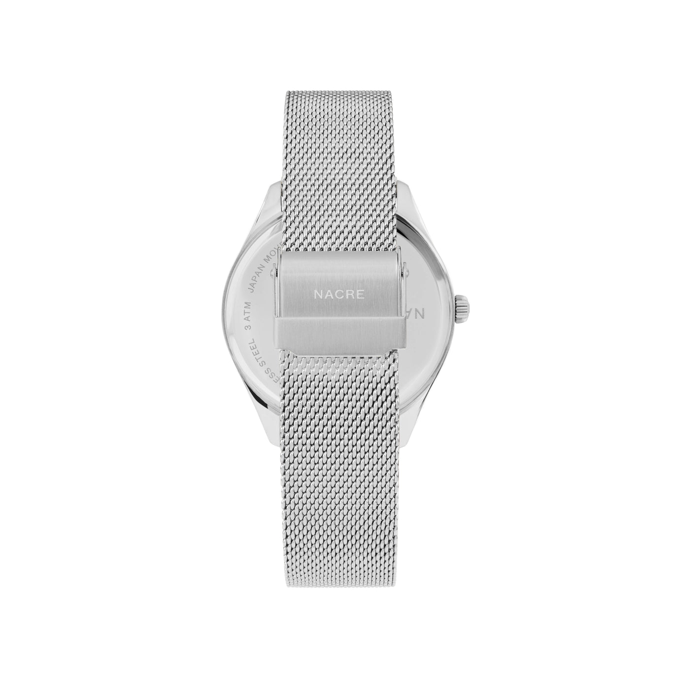 Nacre Lune 8 Uhr Pearl Marker Zifferblatt Edelstahl-SS Mesh