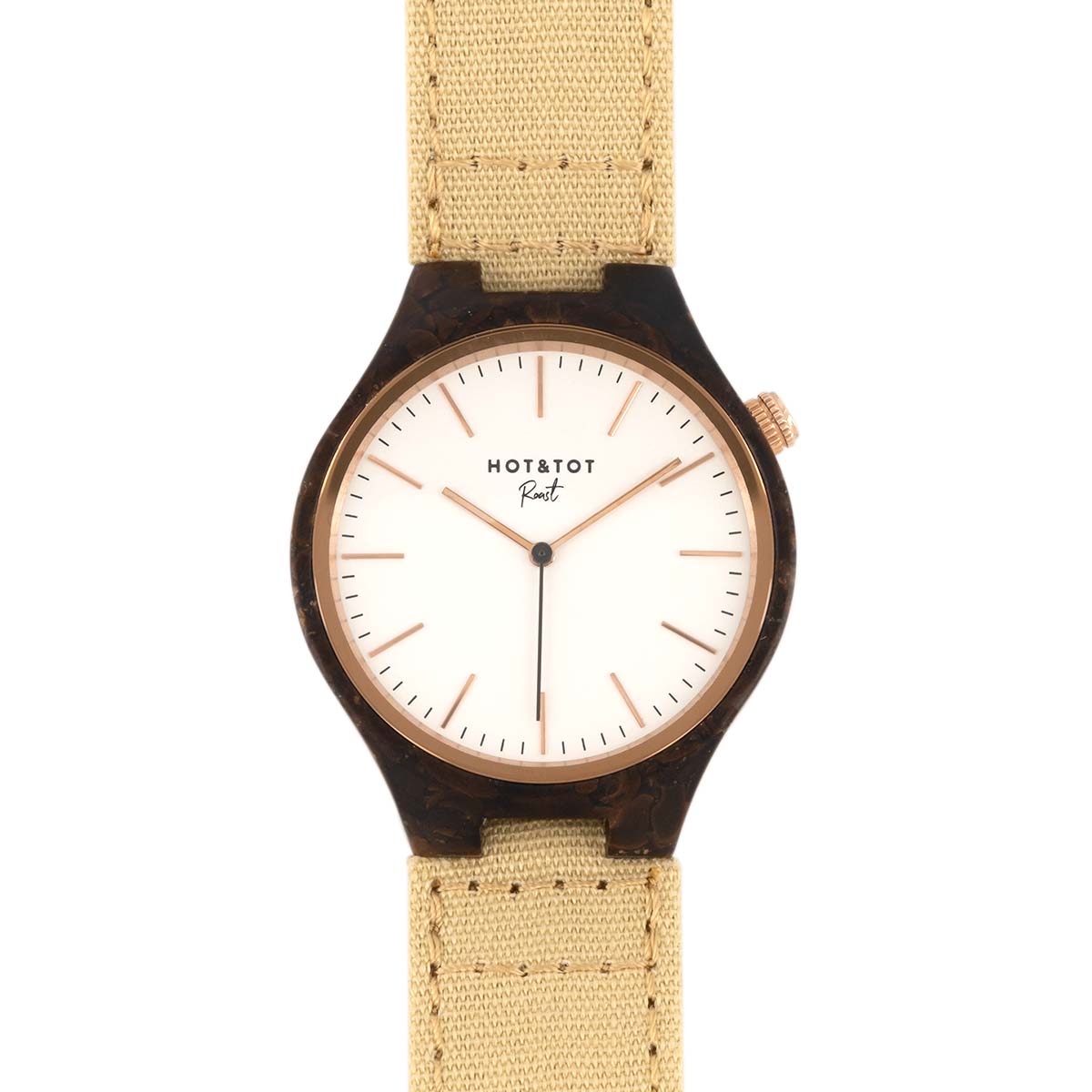 THE ROAST | Unisex Armbanduhr Hergestellt aus Kaffeebohnen! | 40 mm | Roségold