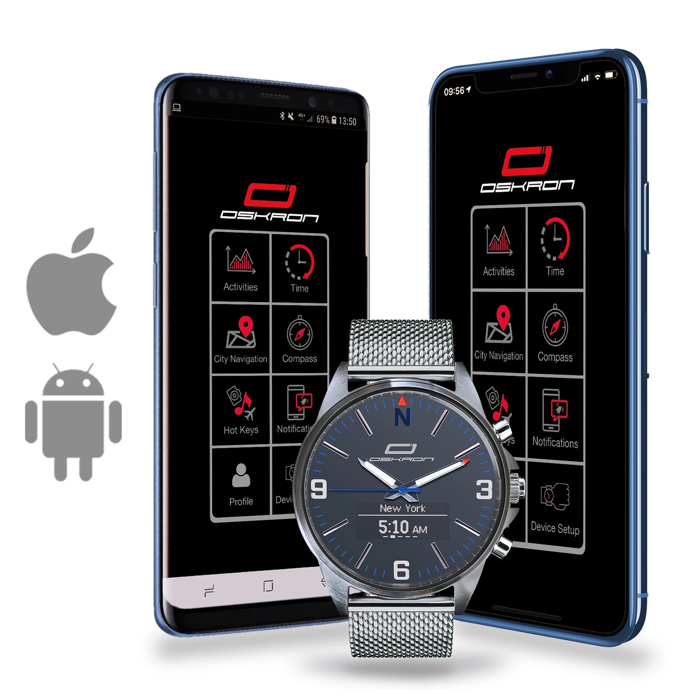 OSKRON Classic Silber – Feingliedrige Smarte Schmuckuhr