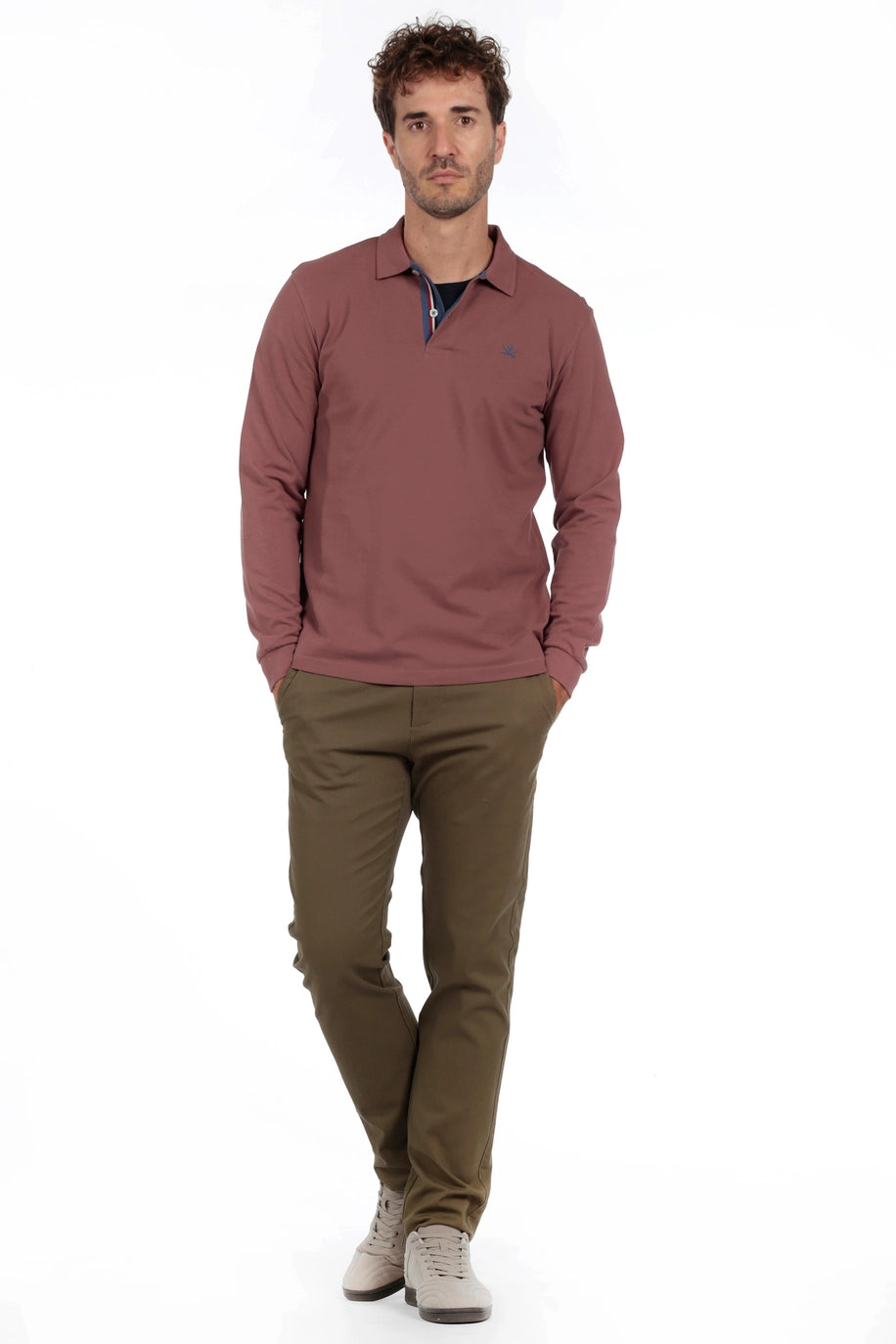 Herren Langarm Basic Polo aus 100% Baumwolle – The Time Of Bocha