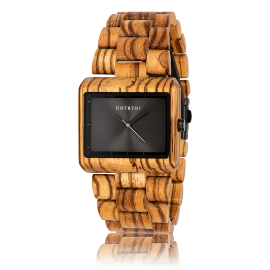 Dusk Armbanduhr | Holzuhr für Herren | Square | Nachhaltig | Schwarz