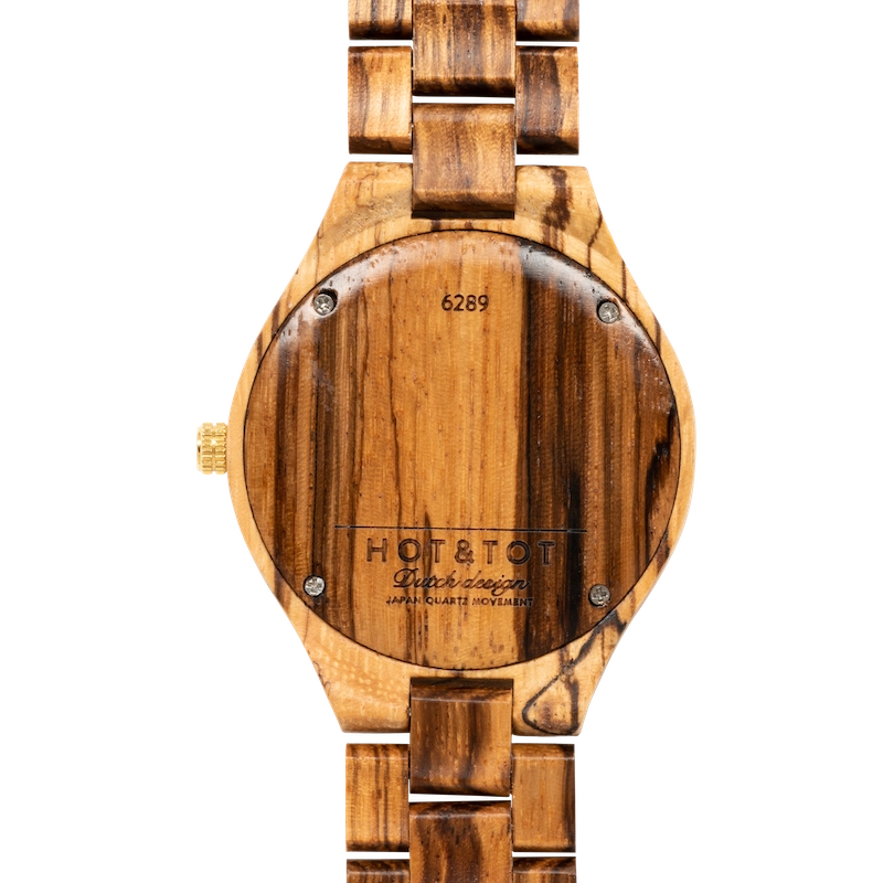 CHRONOS Armbanduhr | Holzuhr für Herren | Chronographen | Gold