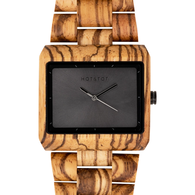 Dusk Armbanduhr | Holzuhr für Herren | Square | Nachhaltig | Schwarz