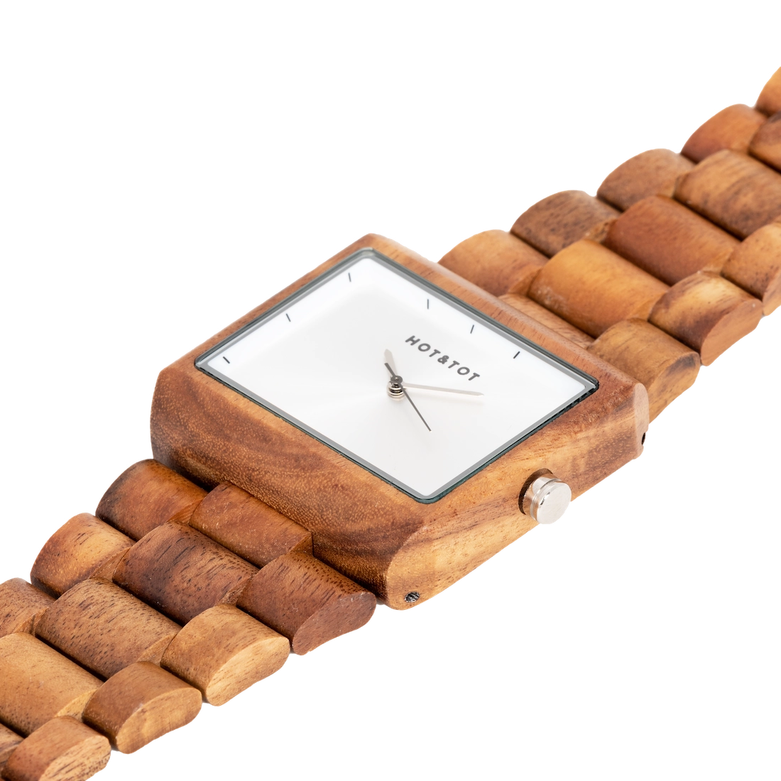 HORIZON | Holzuhr für Herren | Quadratisch | Nachhaltig | Silber Armbanduhr