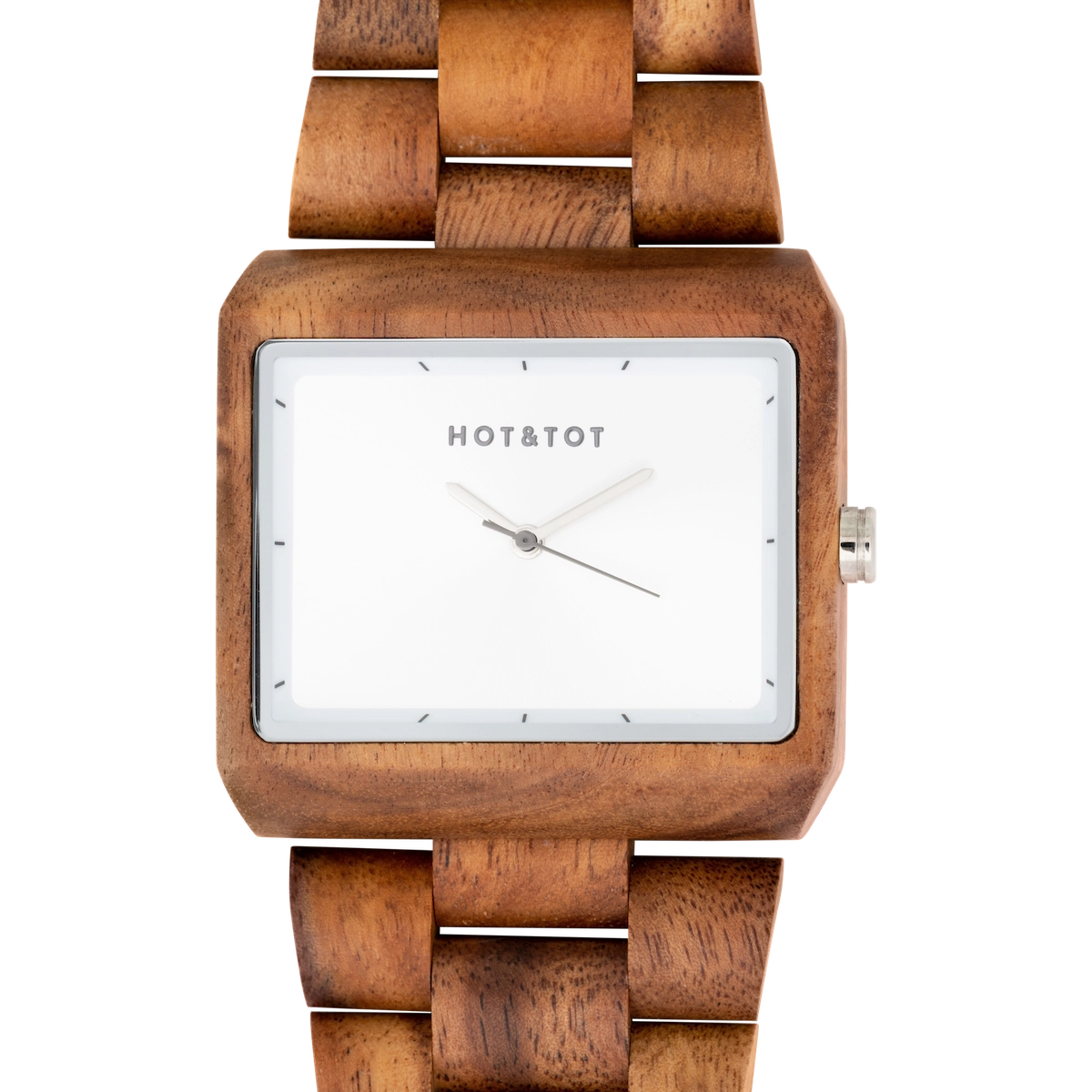 HORIZON | Holzuhr für Herren | Quadratisch | Nachhaltig | Silber Armbanduhr
