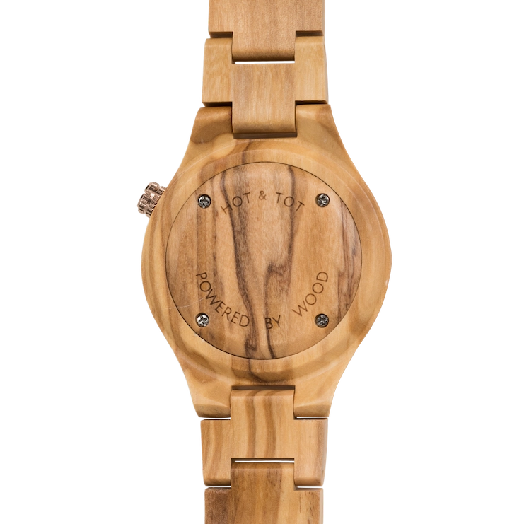 VOLEA Armbanduhr | Unisex Holzuhr | Grüner Marmor | Olive | Nachhaltig