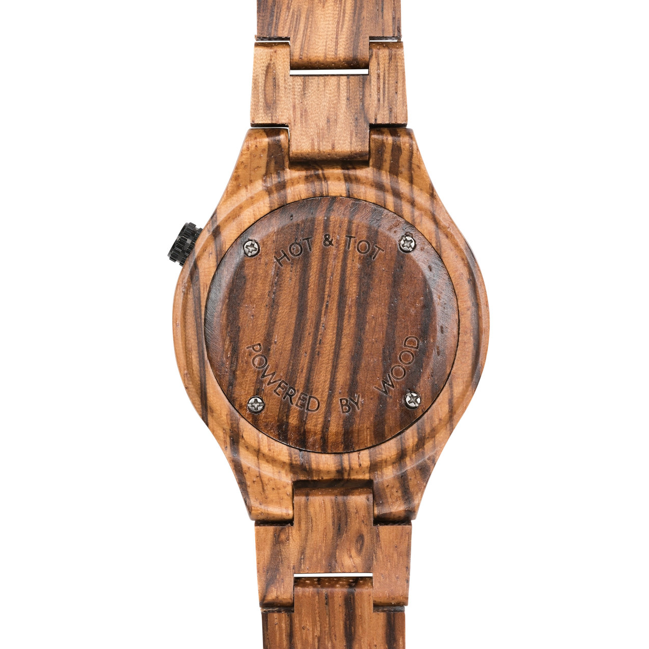 TIGANO Armbanduhr | Unisex Holzuhr | Tigerauge Stone | Nachhaltig | Gold
