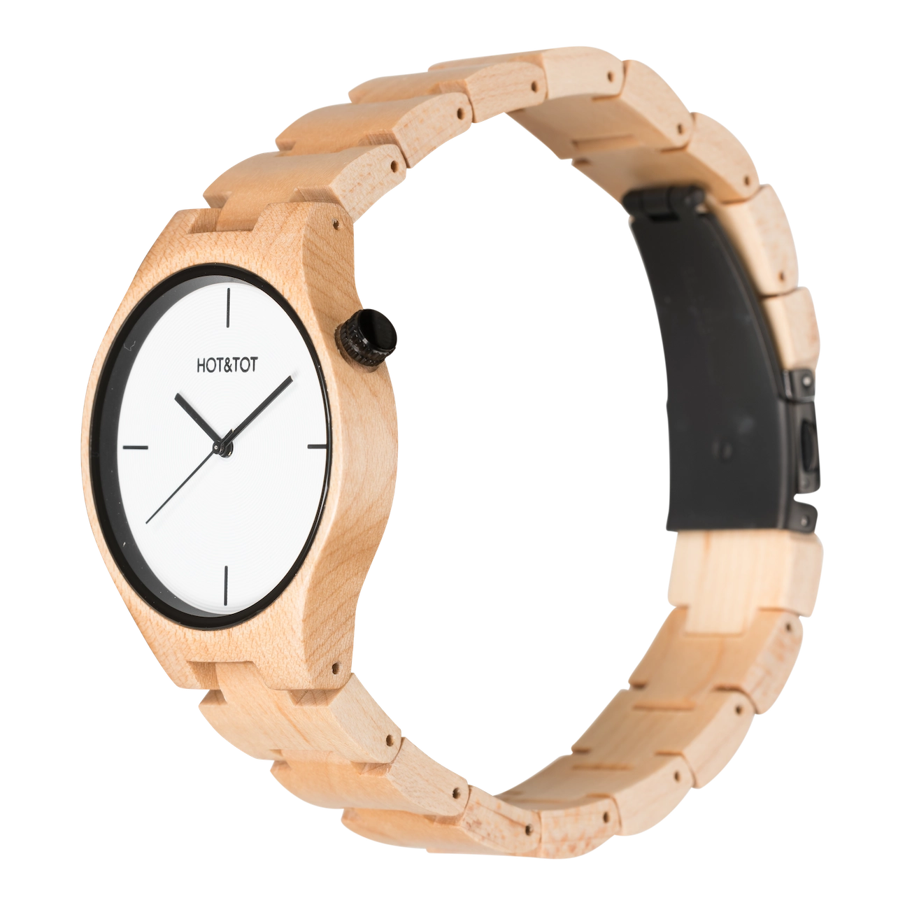 YALE Armbanduhr | Unisex Holzuhr | Nachhaltig | Ahorn | Weiß | 40 mm