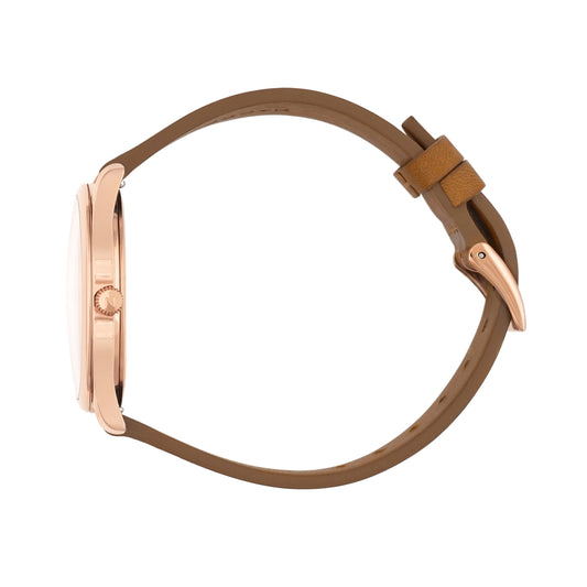 Perle Nacre Lune – Roségold & pflanzlich gegerbtes Leder