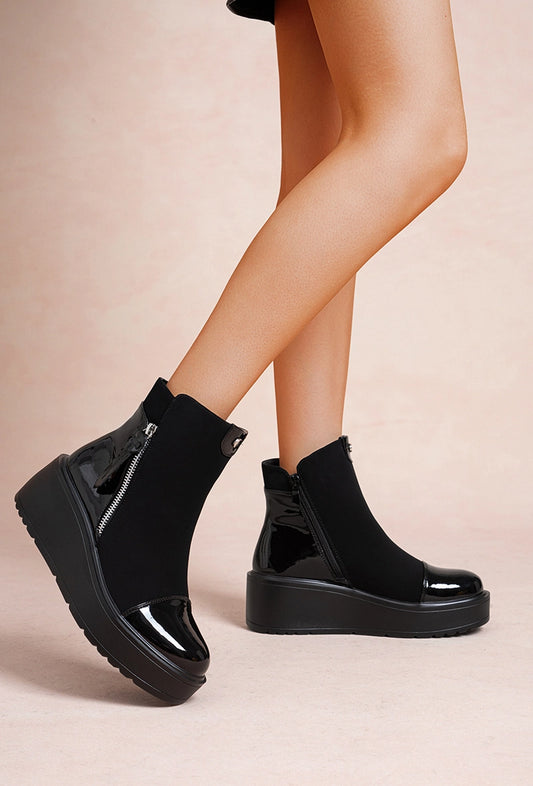 Damenstiefeletten mit Plateau  Haltung & Eleganz