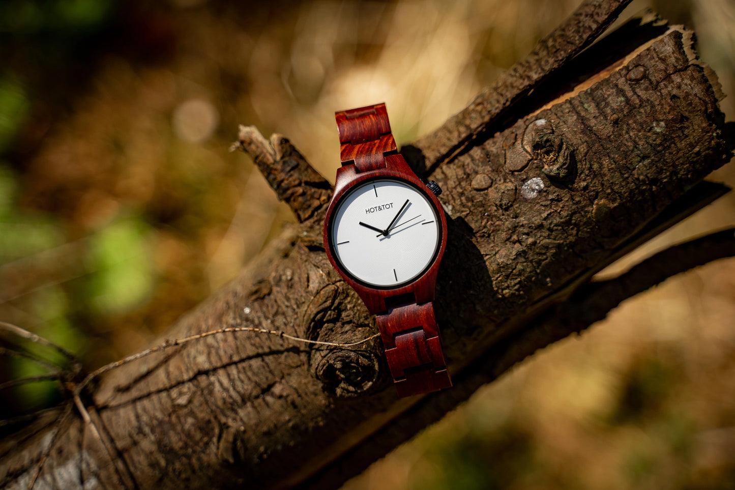 SFINX Armbanduhr | Unisex Holzuhr | Nachhaltig | Rot | Weiß | Schwarz