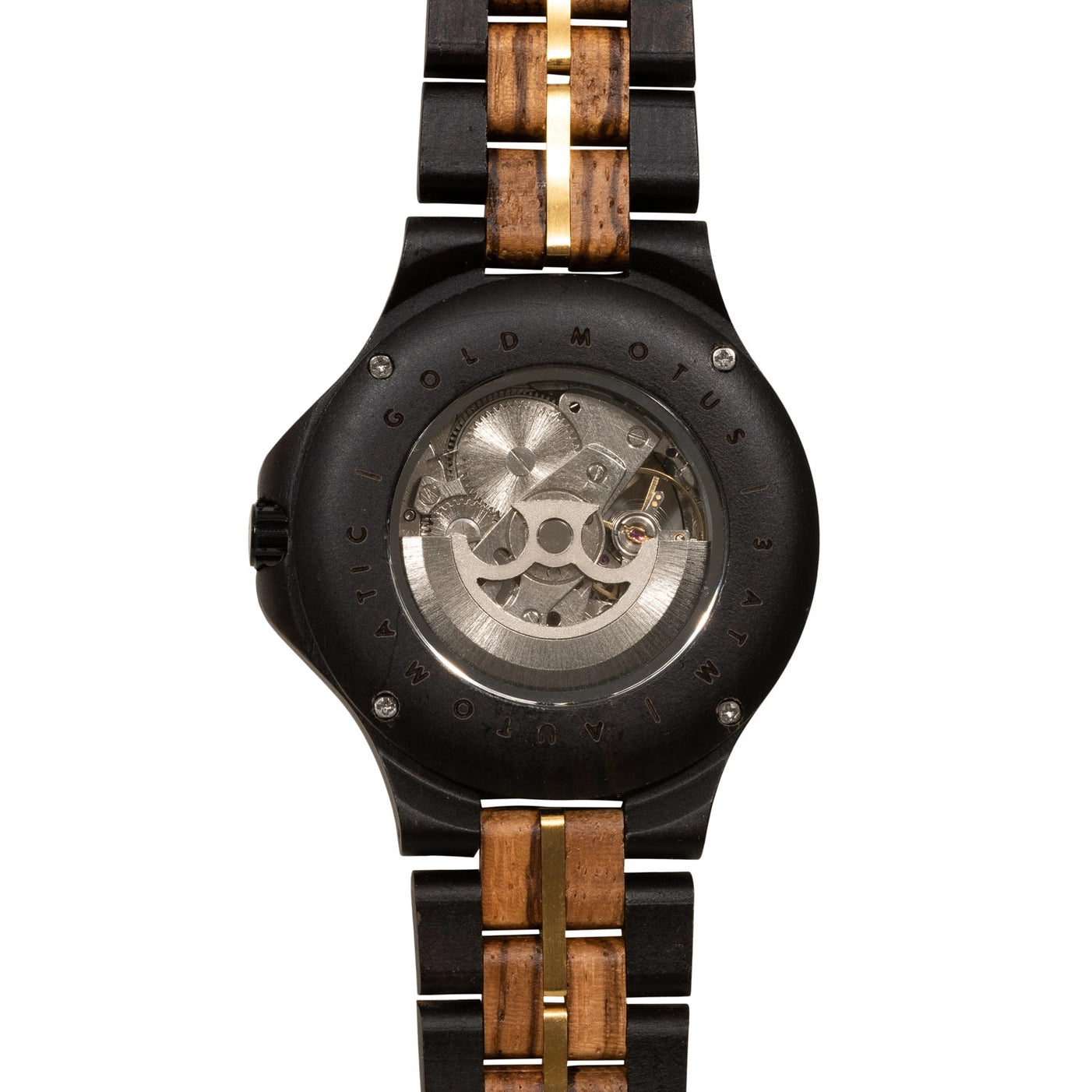 GOLD MOTUS Armbanduhr | Holzuhr für Herren | Automatik | Gold