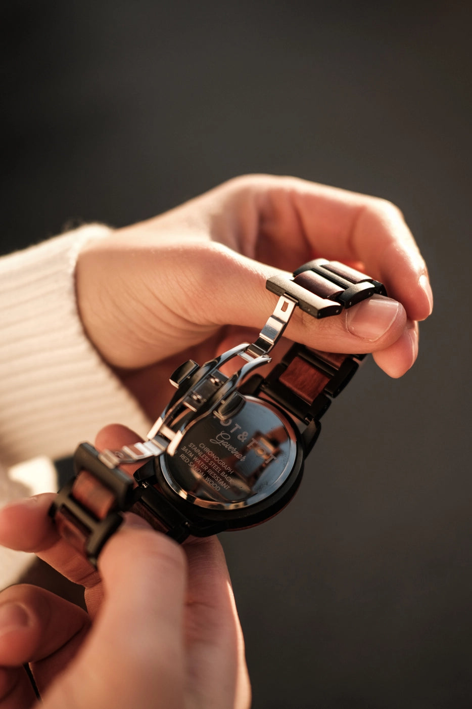 GOVERNOR | Holzuhr für Herren | Chronographen | Silber Armbanduhr
