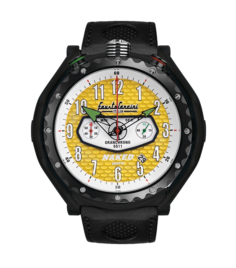 NB3-TN-PNN – Titan-Chronograph mit gelbem Zifferblatt Naked Bike