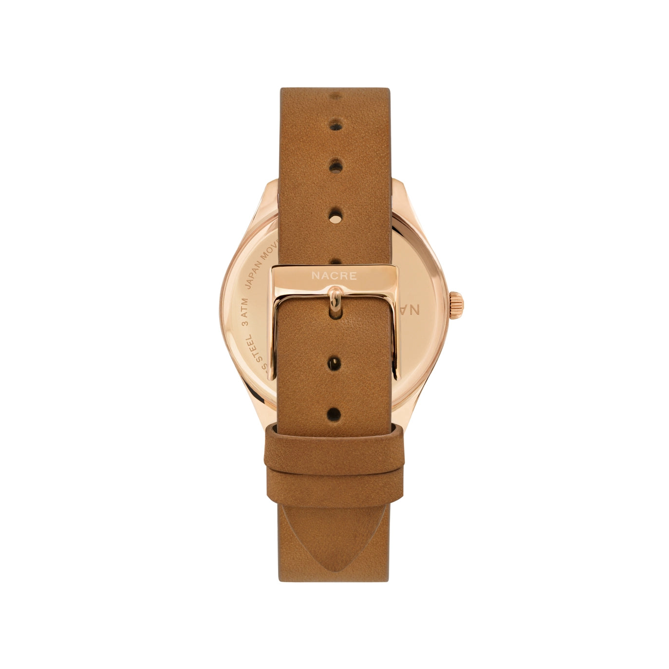 Perle Nacre Lune – Roségold & pflanzlich gegerbtes Leder