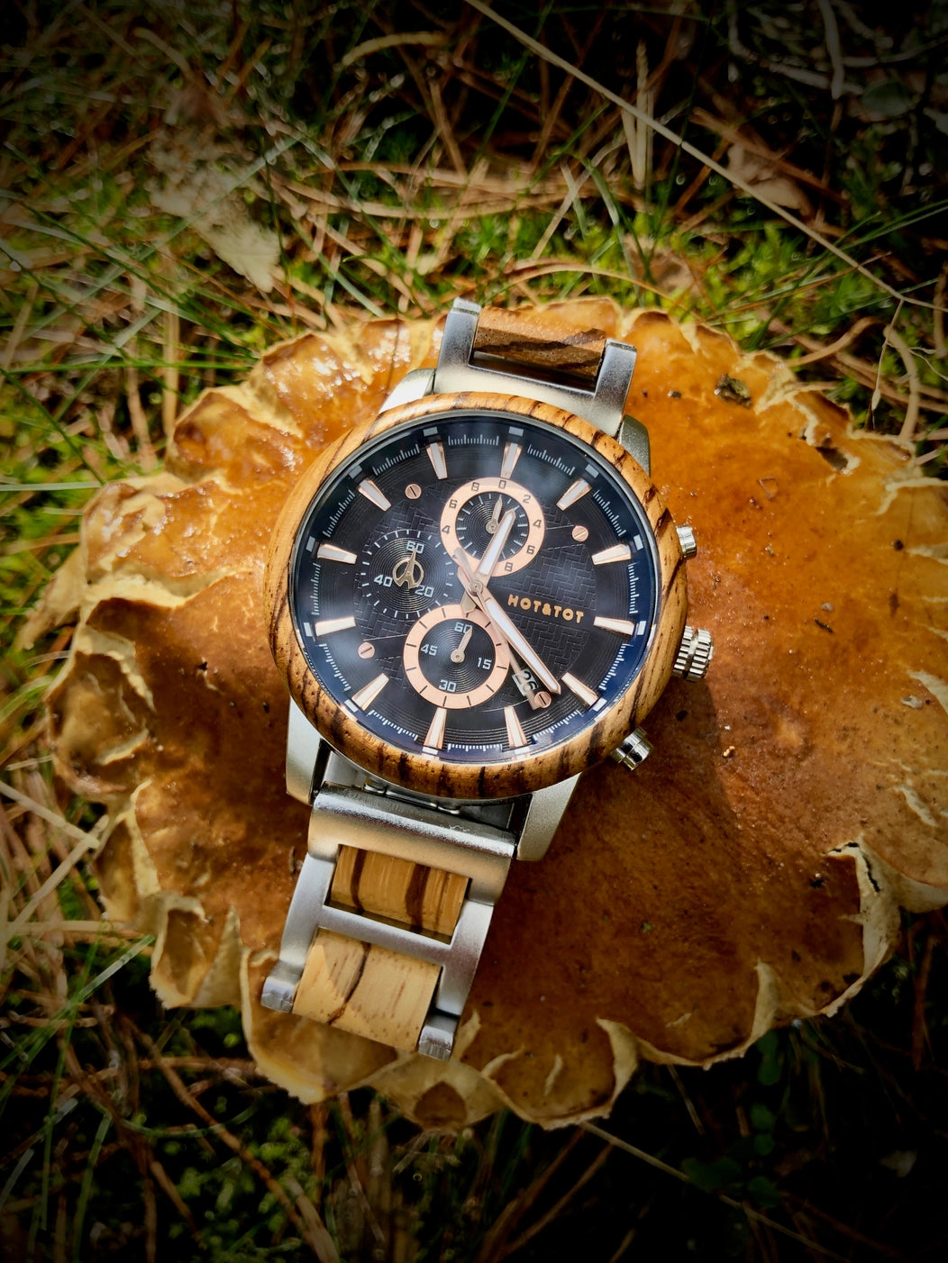 EMPEROR | Holzuhr für Herren | Chronographen | Roségold Armbanduhr