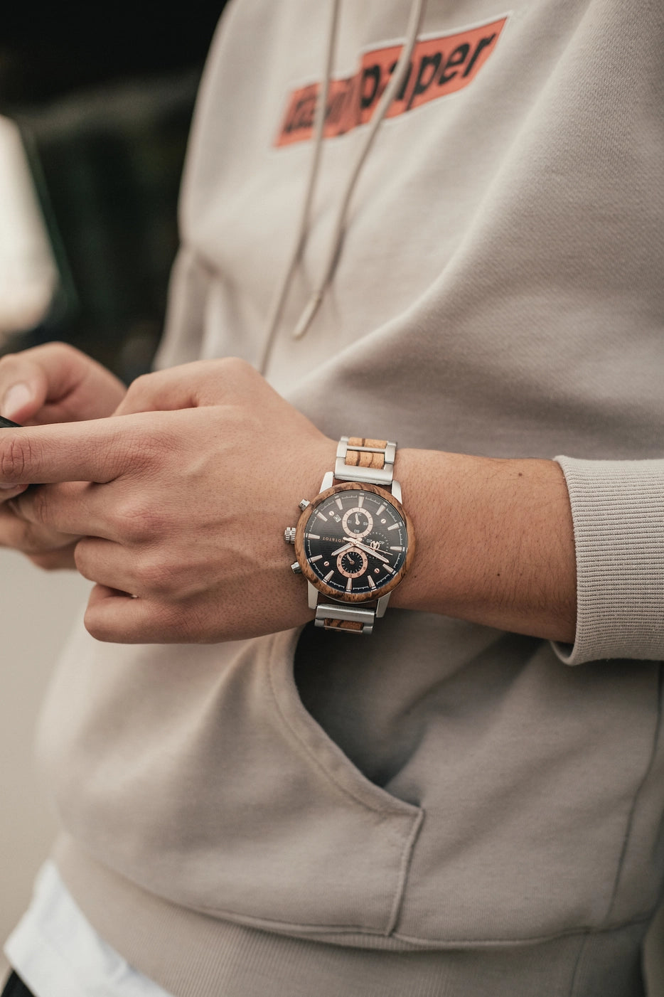 EMPEROR | Holzuhr für Herren | Chronographen | Roségold Armbanduhr