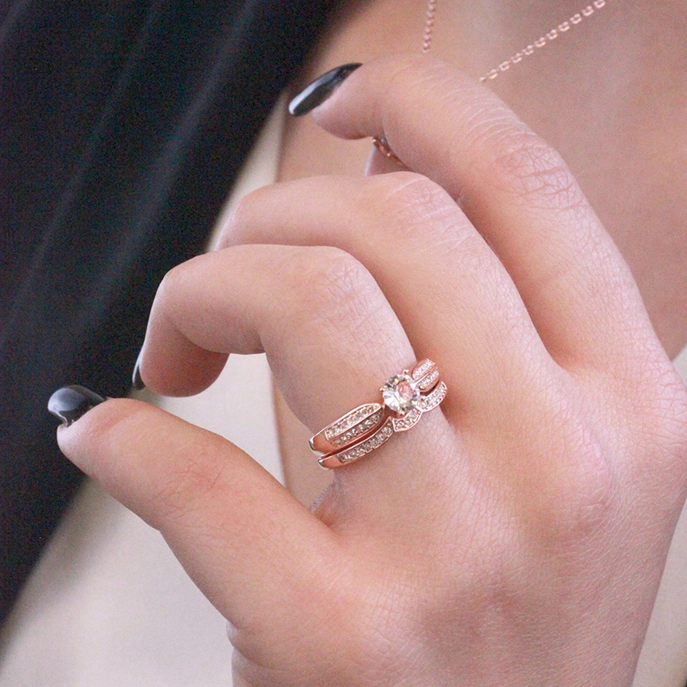 Empress Ring – Roségold & Kristall | Eleganter Damenring mit 18K Vergoldung