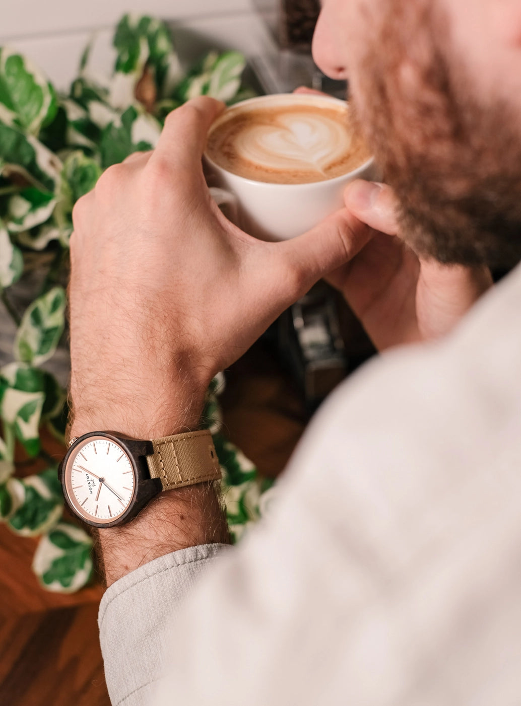 THE ROAST | Unisex Armbanduhr Hergestellt aus Kaffeebohnen! | 40 mm | Roségold
