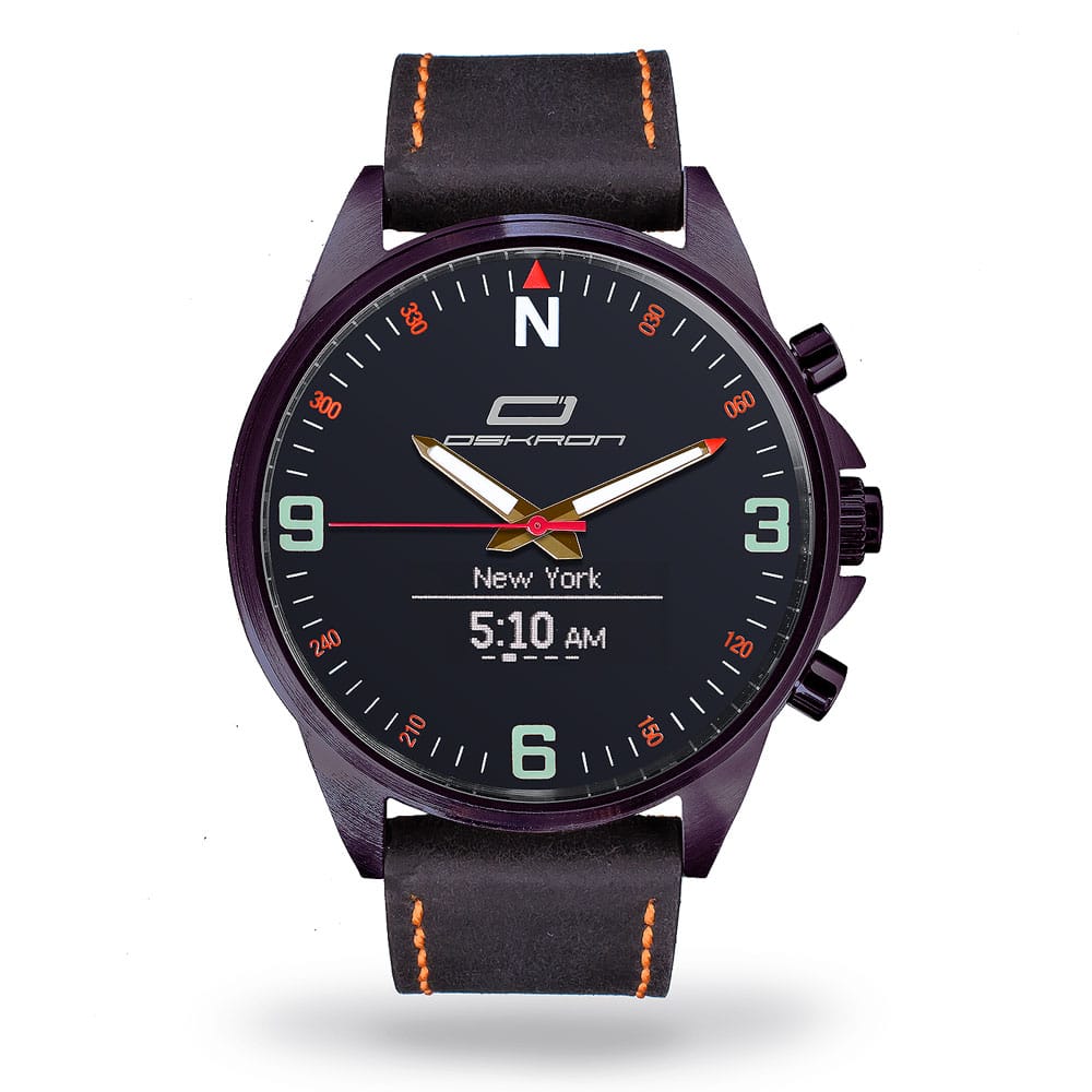 OSKRON Classic mit Lederarmband | Smarte Schmuckuhr
