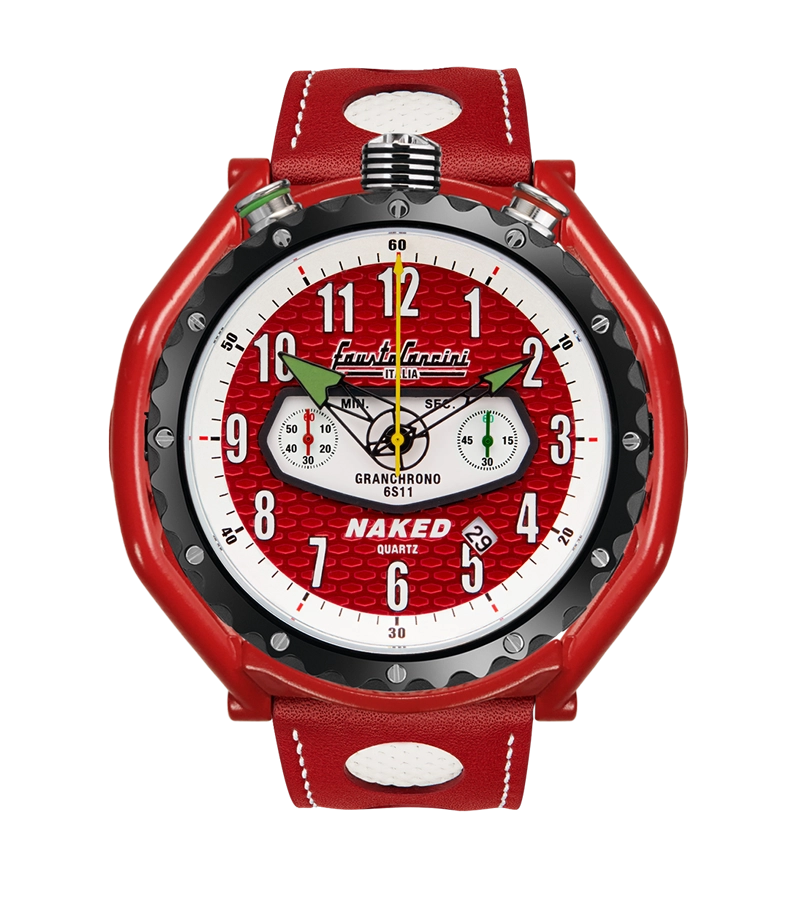 NB1-TR-PRB – Rote Titan-Chronographenuhr im markanten Design