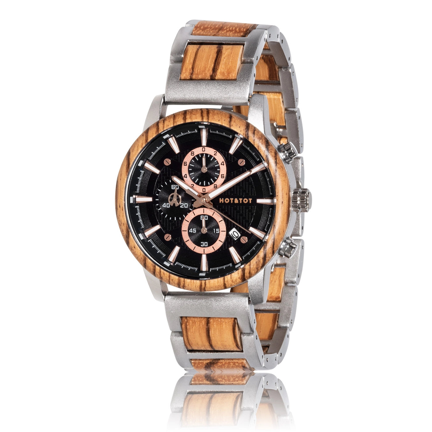 EMPEROR | Holzuhr für Herren | Chronographen | Roségold Armbanduhr