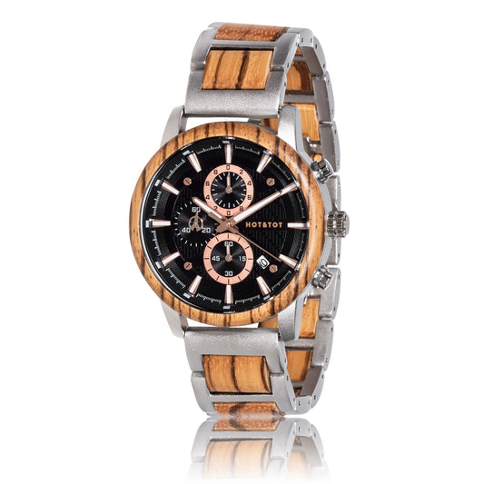 EMPEROR | Holzuhr für Herren | Chronographen | Roségold Armbanduhr