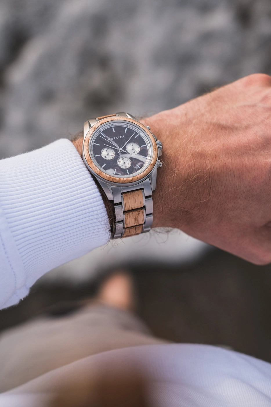 ROYAL OAK | Holzuhr für Herren | Marmor | Eiche | Nachhaltige Armbanduhr