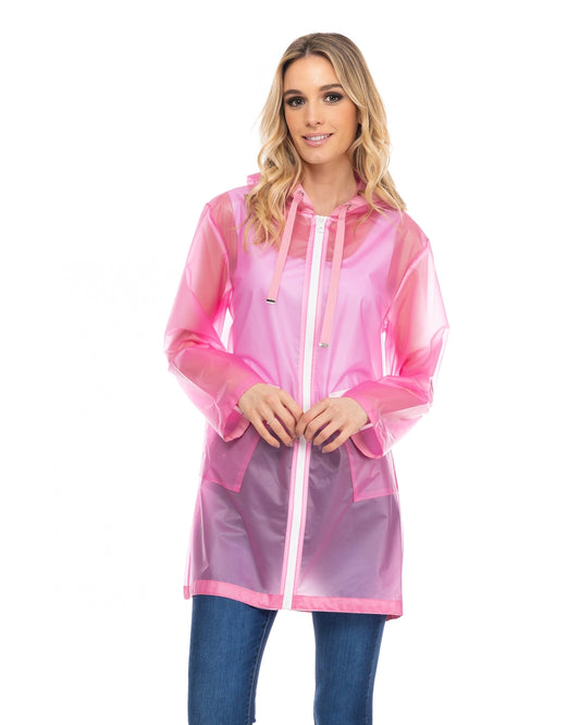 Langer wasserdichter Regenmantel mit Kapuze – 100 % Polyurethan, winddicht & stylisch