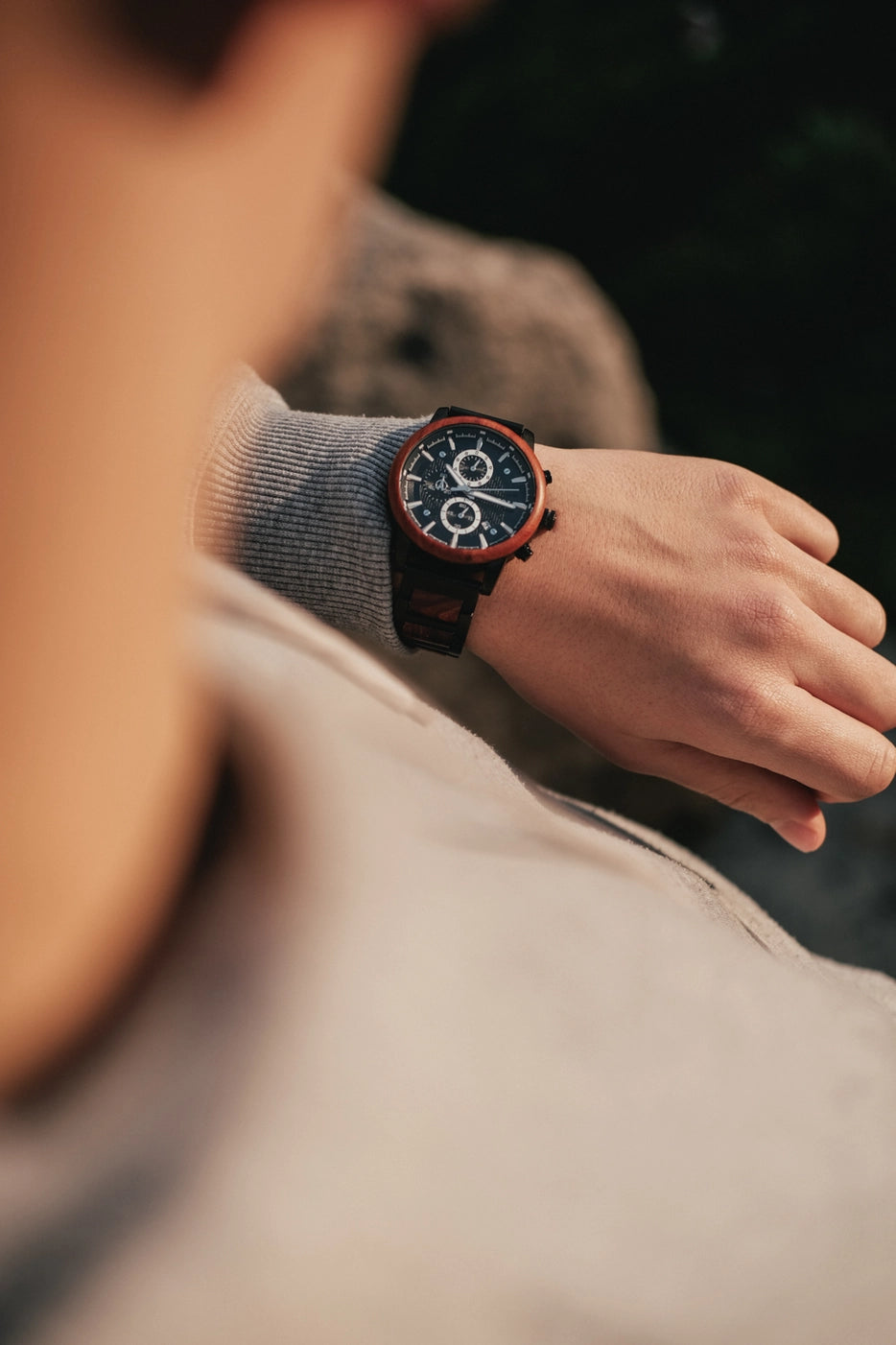 GOVERNOR | Holzuhr für Herren | Chronographen | Silber Armbanduhr