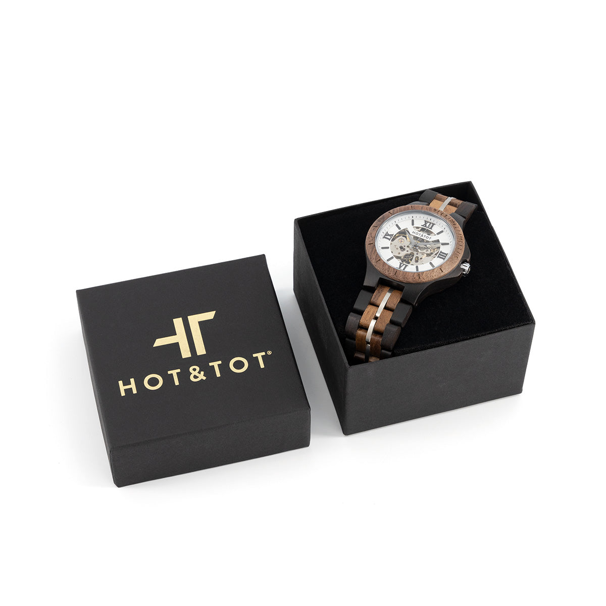 NOYER MOTUS Armbanduhr | Uhr aus Nussbaumholz für Herren | Automatik | Silber