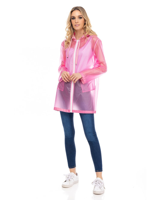 Langer wasserdichter Regenmantel mit Kapuze – 100 % Polyurethan, winddicht & stylisch