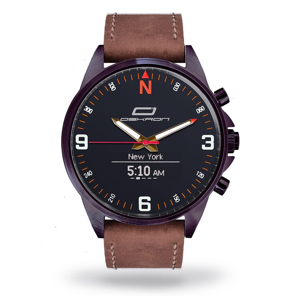 OSKRON Classic mit Lederarmband | Smarte Schmuckuhr