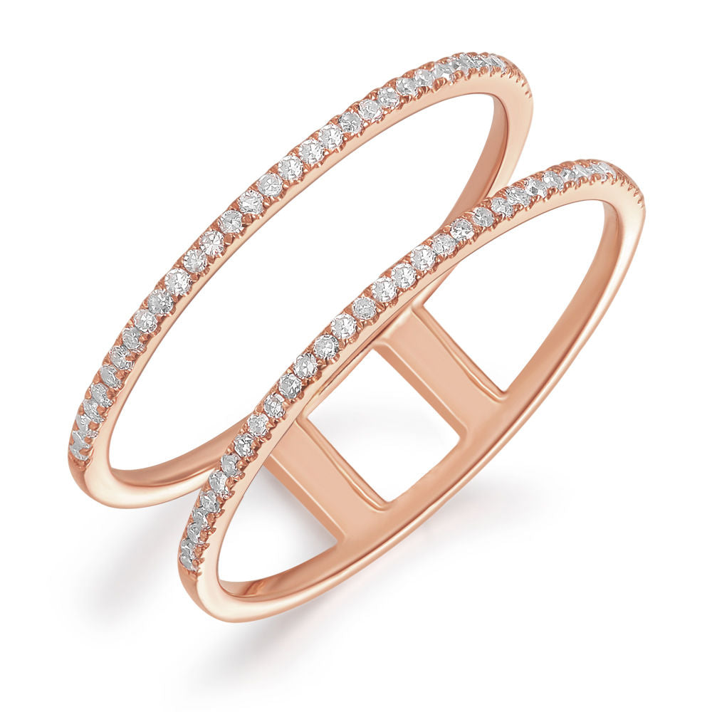 Ring Double – 18 Karat Roségold mit Diamanten