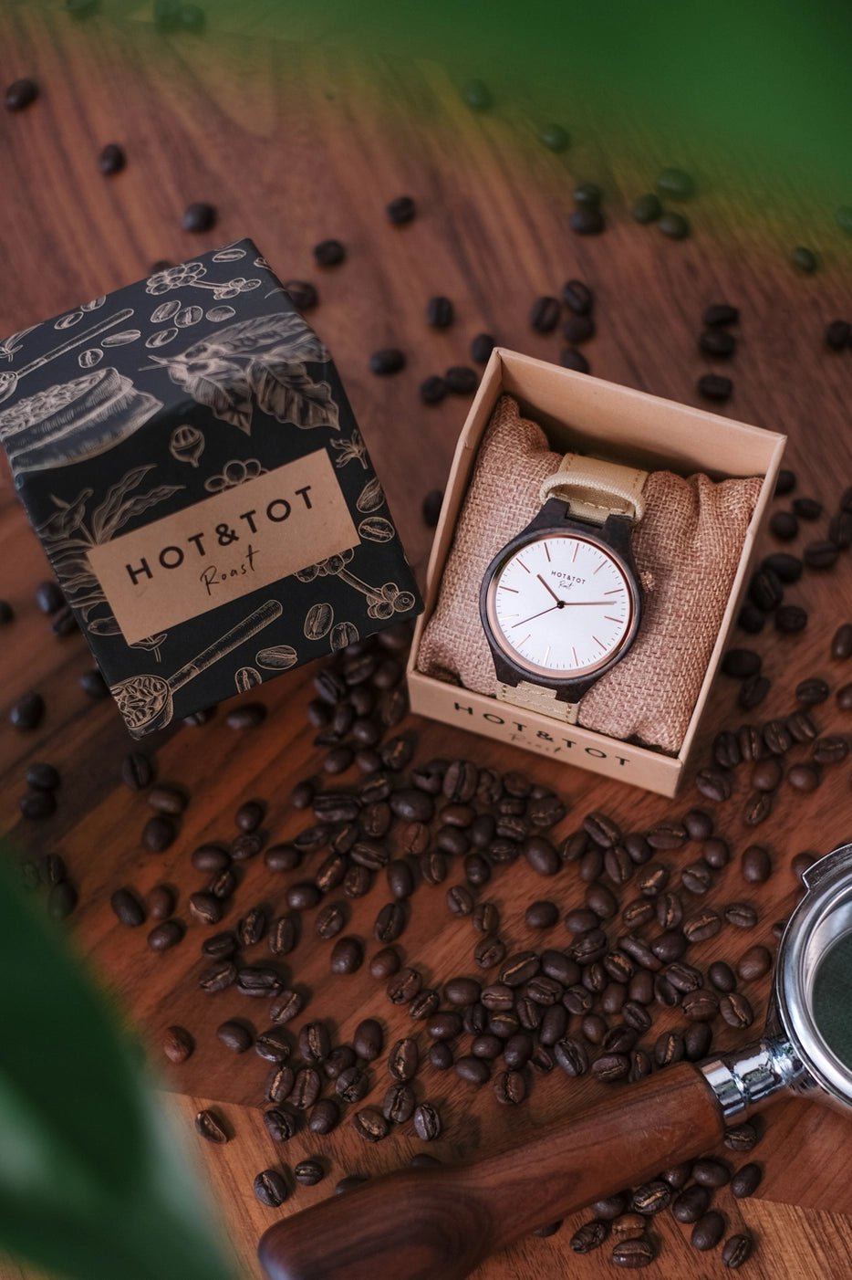THE ROAST | Unisex Armbanduhr Hergestellt aus Kaffeebohnen! | 40 mm | Roségold