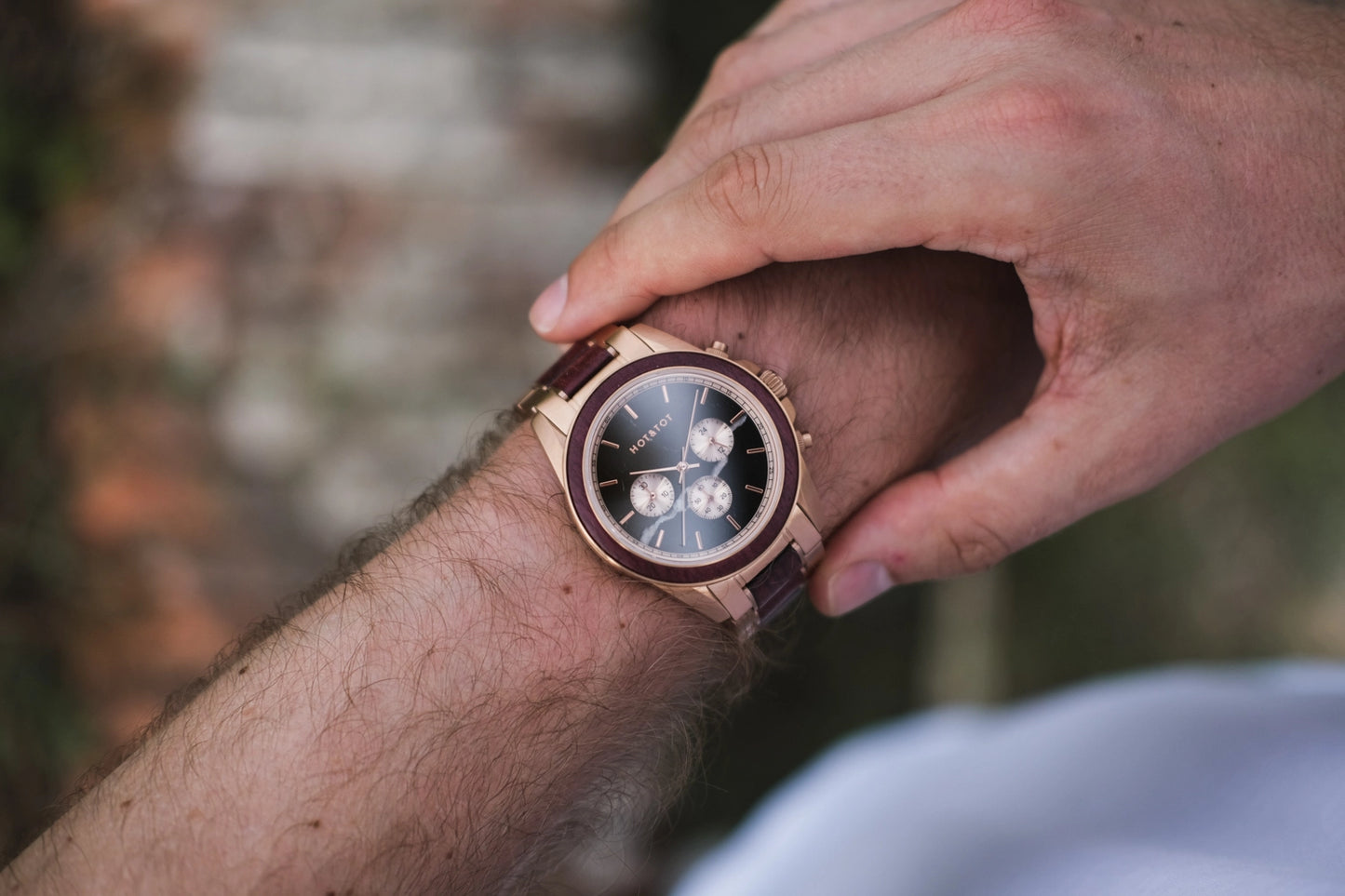 ROYAL PELTOGYNE | Holzuhr für Herren | Marmor | Nachhaltige Armbanduhr