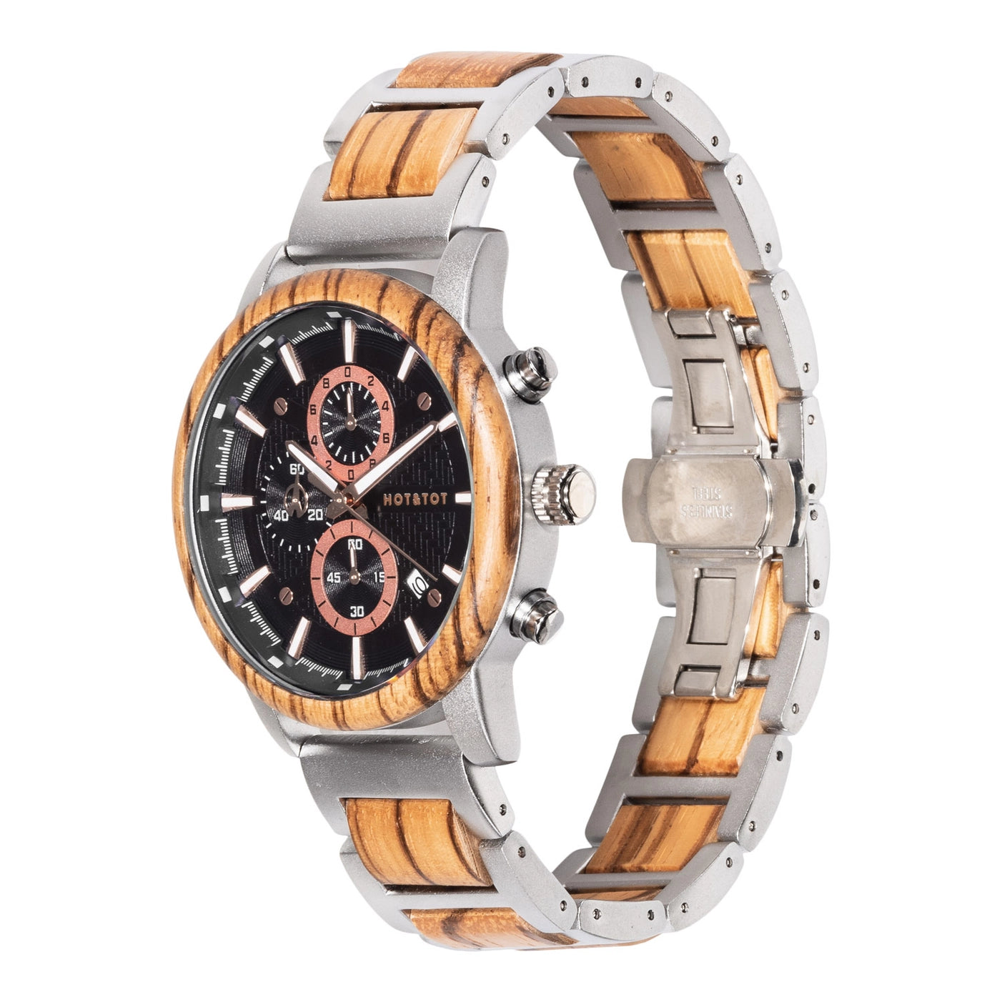 EMPEROR | Holzuhr für Herren | Chronographen | Roségold Armbanduhr