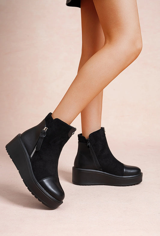 Damenstiefeletten mit Plateau  Haltung & Eleganz
