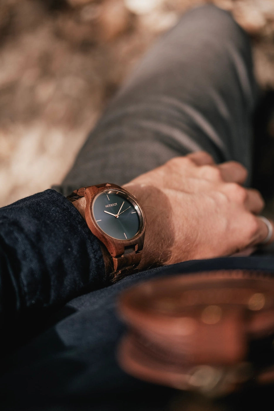 NEU BIXIE | Uhr aus Walnussholz | Roségold | Blaues Zifferblatt | 40 mm